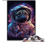 Astronaut Pug Adult Jigsaws 1000 Pieces Difficult, Challenging Game And Family Play Artists Collection, Fine Art for Age 14 Years Up (50x75cm)