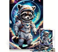Astronaut Raccoon Space Jigsaw 1000 Pieces for Teenagers Brain Teasing Leisure Pleasure Solid Lock Festive Gift (38X52CM)