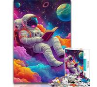Astronaut Reading 1000 Piece Jigsaw Puzzle for Adults And Teenagers,Educational Toy Funny Family Games Unique Home Decor (38x26cm)