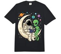 Astronaut Reading Book Alien Planets Galaxy Universe Kids Comfort Colors Adult Heavyweight T-Shirt