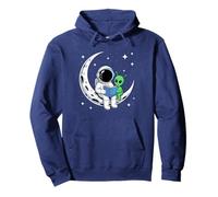 Astronaut Reading Book To Alien Moon Space Astronomy Pullover Hoodie
