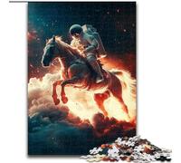 Astronaut Riding A Horse 1000 Pieces Jigsaw Puzzle For Adults Teens, Help The Brain Exercise Addictive Toys to Cultivate Patience Unique Challenge Game (50x75cm)