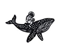 Astronaut Riding a Whale Iron-On Patch | Space Iron on Patches, UFO Embroidery Patch, Alien Patch, NASA ironable Patch for Trousers, Badge for Denim Jackets Finally Home
