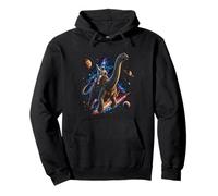 Astronaut Riding Brachiosaurus Through Galaxy Universe Pullover Hoodie