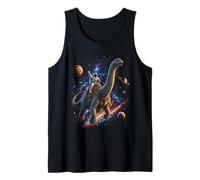 Astronaut Riding Brachiosaurus Through Galaxy Universe Tank Top