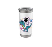 Astronaut Riding Dinosaur Astronomy Astrology Outer Space Stainless Steel Insulated Tumbler