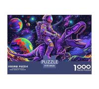 Astronaut Riding Dinosaur Cardboard Smooth Edged Pieces, Great Indoor Activity for Solo Play And Family Bonding Time 38x26cm/1000pcs