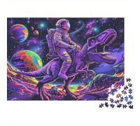 Astronaut Riding Dinosaur Challenging & Brainteasing Puzzle: Astronaut Riding Purple Dinosaur for Adults & Kids Age 12 Years Up 70x50cm/1000pcs
