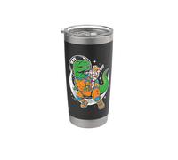 Astronaut Riding Dinosaur Space Explorer Moon Adventure Kids Stainless Steel Insulated Tumbler