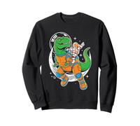 Astronaut riding Dinosaur Space Explorer Moon Adventure kids Sweatshirt