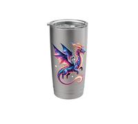 Astronaut Riding Galaxy Dragon Through Space and Stars Stainless Steel Insulated Tumbler