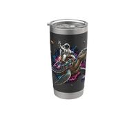 Astronaut Riding Giant Turtle Across Cosmic Worlds Space Stainless Steel Insulated Tumbler