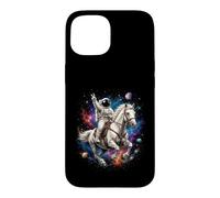Astronaut Riding Horse Across Cosmic Universe Space Scene Case for iPhone 15