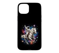 Astronaut Riding Horse Across Cosmic Universe Space Scene Case for iPhone 15 Plus