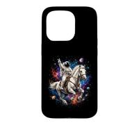 Astronaut Riding Horse Across Cosmic Universe Space Scene Case for iPhone 15 Pro