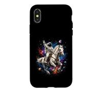 Astronaut Riding Horse Across Cosmic Universe Space Scene Case for iPhone X/XS