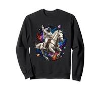 Astronaut Riding Horse Across Cosmic Universe Space Scene Sweatshirt