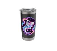 Astronaut Riding Rainbow Galaxy Axolotl in Space Stainless Steel Insulated Tumbler