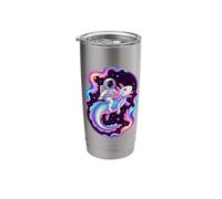 Astronaut Riding Rainbow Galaxy Axolotl in Space Stainless Steel Insulated Tumbler