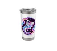 Astronaut Riding Rainbow Galaxy Axolotl in Space Stainless Steel Insulated Tumbler