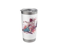 Astronaut Riding Shark Space Ocean Floral Art Stainless Steel Insulated Tumbler