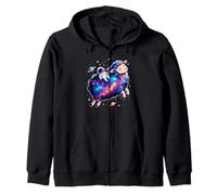 Astronaut Riding Sheep Space Stars Galaxy Planets Zip Hoodie