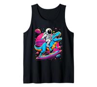Astronaut Riding T-Rex Cosmic Journey Tank Top