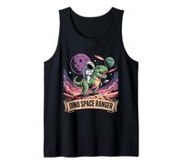 Astronaut Riding T-Rex Dino Space Ranger Asteroid Planet Tank Top