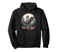 Astronaut Riding T-Rex Dinosaur Space Moon Galaxy Men Women Pullover Hoodie