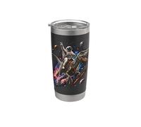 Astronaut Riding Velociraptor Space Cosmic Worlds Stainless Steel Insulated Tumbler