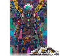 Astronaut Robot Jigsaw Puzzles 500 Pieces for Adults Wooden Puzzles Brain Exercise Challenge Game Entertainment Gifts Teenagers Family Activity 500pcs (52x38cm)