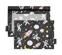 Astronaut Rocket Planet Stars Pencil Pouch 3-Ring Binder Clear Pencil Case