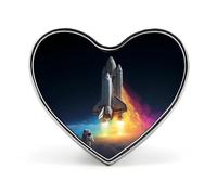 Astronaut Rocketship Heart Shape Badge Button Pins Brooches | Lapel Pins for Backpack Hat Bags Jacket