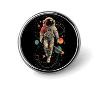 Astronaut Round Badge Pin Memorial Jewelry Gifts Metal Brooch Button for Clothing Accessory