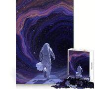 Astronaut Running Through Space Portal Jigsaw Puzzles 1000 Piece for Teenagers Thought Training Mind Soothing Fun Uniform Cut Thoughtful Xmas (50x75cm)