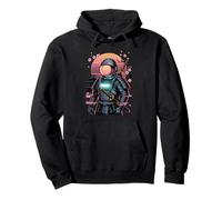 Astronaut Samurai Katana Cherry Japan Retro Sunset Art Pullover Hoodie