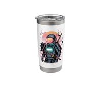 Astronaut Samurai Katana Cherry Japan Retro Sunset Art Stainless Steel Insulated Tumbler
