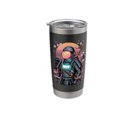 Astronaut Samurai Katana Cherry Japan Retro Sunset Art Stainless Steel Insulated Tumbler