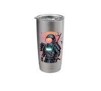 Astronaut Samurai Katana Cherry Japan Retro Sunset Art Stainless Steel Insulated Tumbler