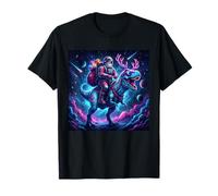 Astronaut Santa Riding Space Dinosaur Christmas Boys Xmas T-Shirt