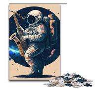 Astronaut Saxophone Adult Jigsaw Puzzles Pieces Puzzles for Adults for Birthdays Holidays Best for Christmas 1000 PCS(75x50cm)