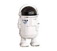 ＡＷＨＡＯ Astronaut-Shaped in the Galaxy Graphic Helmet Lid Trash Can Large Opening, White
