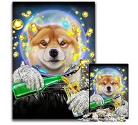Astronaut Shiba Inu 1000 Piece Puzzle Difficult Puzzles for Adults Ideal for Lover Perfect Christmas New Year Valentine's Gift 1000 PCS(38x26cm)