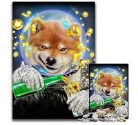Astronaut Shiba Inu Puzzle 1000 Pieces Jigsaw Puzzles for Adults Perfect for Family Fun on Christmas Thanksgiving Birthdays & Easter 1000 PCS(38x26cm)