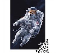Astronaut Shiba Puzzle 1000 Pieces for Adults, Animal Art Challenge for Weekend Relaxation 70x50cm/1000pcs