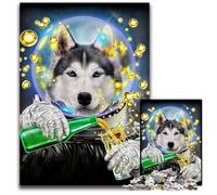 Astronaut Siberian Husky 1000 Piece Puzzle Impossible Jigsaw Puzzles for Adults for Birthdays And Holidays 1000 PCS(75x50cm)