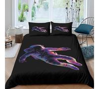 Astronaut Single Duvet Cover Set Science Fiction Soft Comforter Cover All Season Quilt Cover 140x200cm Brushed Microfiber Hypoallergenic Bedding Sets with 2 Pillowcases b.63