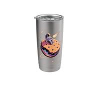 Astronaut Sitting Biscuit Space Stars Galaxy Planets Stainless Steel Insulated Tumbler