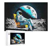 Astronaut Sitting In Chair Puzzle for Adults, 1000 PCS, Illustrated Jigsaw Edition, Shared Puzzle Time for Family And Friends, at Home