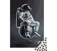 Astronaut Sitting Jigsaw Puzzles Puzzle for Adults Kids. 1000 Pieces Impossible Challenge Toy Educational Game Home Decoration for Adults& Kids Age 14 Years Up 1000pcs (38x26cm)